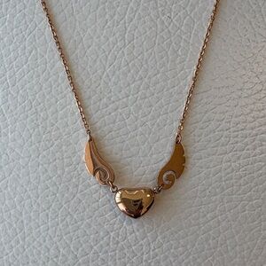 18K-Plated Rose Gold Heart Wings Necklace